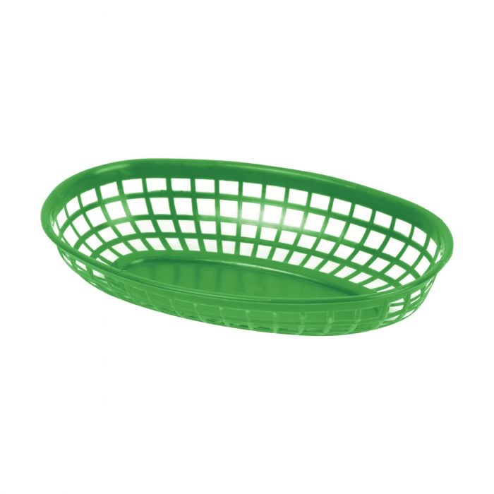 Thunder Group Oval Fast Food Basket 12/Pcs is designed for durability and practicality in fast-paced food service environments. Measuring 9 3/8 inches in length, this oval-shaped basket offers generous space for serving sandwiches, fries, wings, and other casual menu favorites. Made from sturdy polypropylene, it resists breakage and wear from daily use, making it a reliable choice for food trucks, diners, and quick-service restaurants.