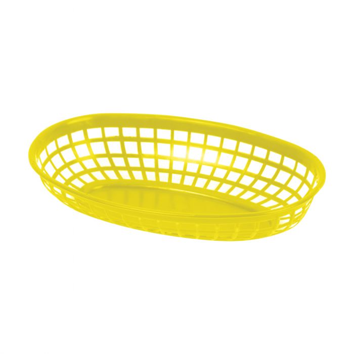 Thunder Group Oval Fast Food Basket 12/Pcs is designed for durability and practicality in fast-paced food service environments. Measuring 9 3/8 inches in length, this oval-shaped basket offers generous space for serving sandwiches, fries, wings, and other casual menu favorites. Made from sturdy polypropylene, it resists breakage and wear from daily use, making it a reliable choice for food trucks, diners, and quick-service restaurants.