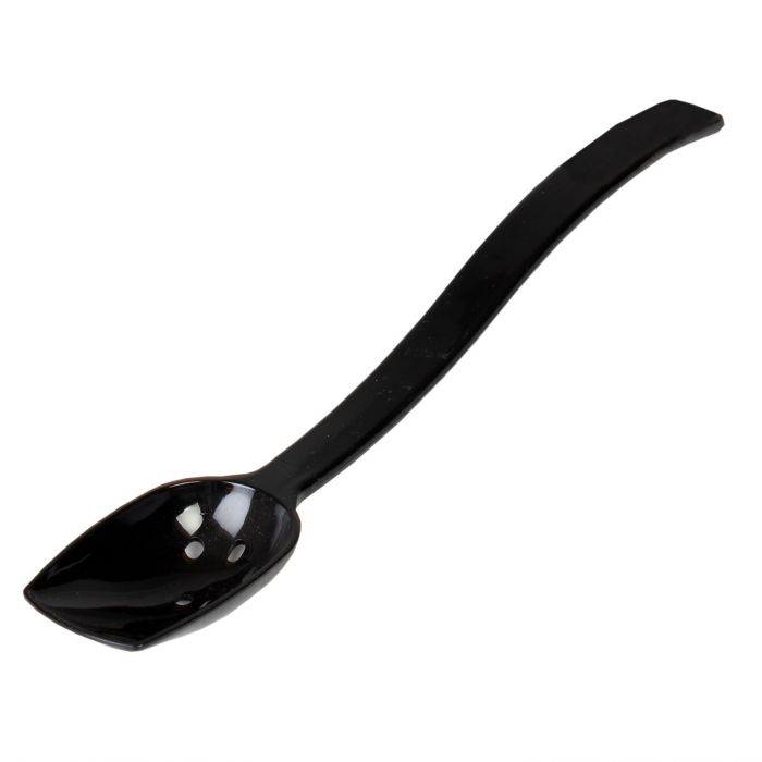 Thunder Group Perforated Spoon Buffet 12/Pcs is perfect for serving pasta or other dishes that need to be drained before being plated. Designed with a slender handle, this serving spoon keeps your hands away from food while providing a comfortable grip. An economical and practical serving option, this perforated spoon is made from durable polycarbonate that is easy to clean and will withstand heavy duty use while retaining its shape.