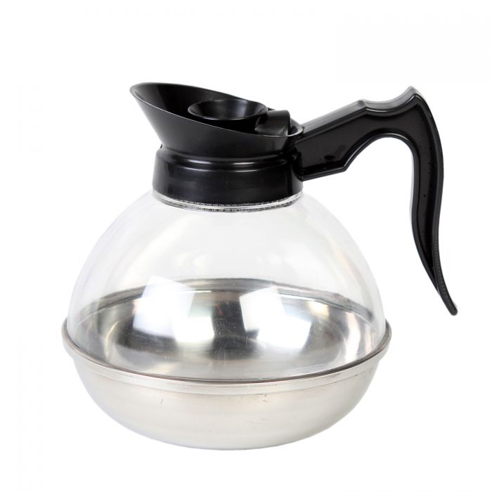 Thunder Group Coffee Decanter is a reliable, high-capacity solution for establishments that serve large volumes of coffee throughout the day. Built with commercial durability in mind, it features a break-resistant polycarbonate body and a stainless steel base, offering long-lasting performance in bustling cafes, diners, and office break rooms. Its plastic handle and top are designed for comfort and safe handling during fast-paced service.