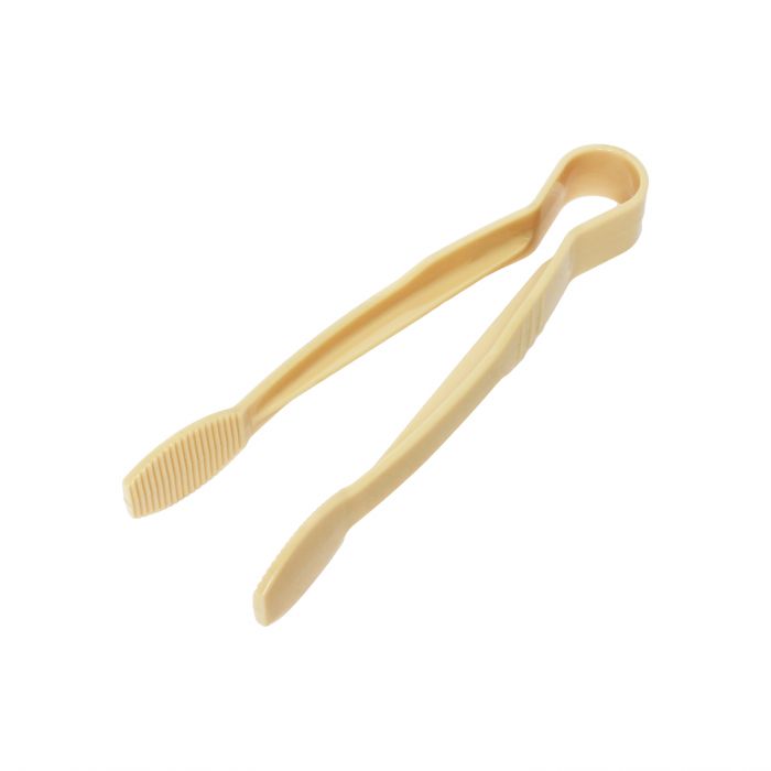 Thunder Group Flat Grip Tong is a versatile and durable tool designed for efficient food service operations. Made from sturdy polycarbonate, these tongs feature a flat grip design for a secure and comfortable hold, ensuring precise food handling in busy kitchens, buffets, and self-service stations. Their 9-inch size is ideal for serving everything from salads to pastries, while the neutral beige color offers a clean, professional look for any dining environment.