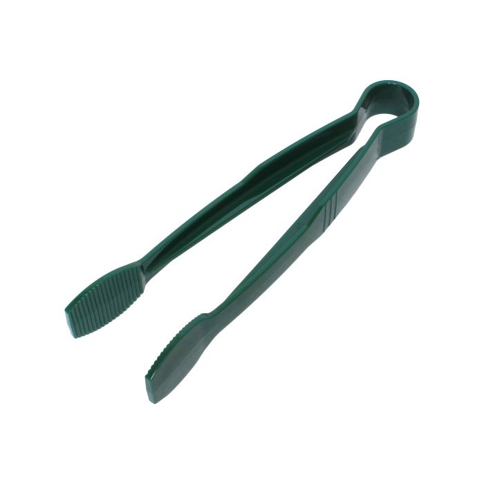 Thunder Group Flat Grip Tong is a versatile and durable tool designed for efficient food service operations. Made from sturdy polycarbonate, these tongs feature a flat grip design for a secure and comfortable hold, ensuring precise food handling in busy kitchens, buffets, and self-service stations. Their 9-inch size is ideal for serving everything from salads to pastries, while the neutral green color offers a clean, professional look for any dining environment.