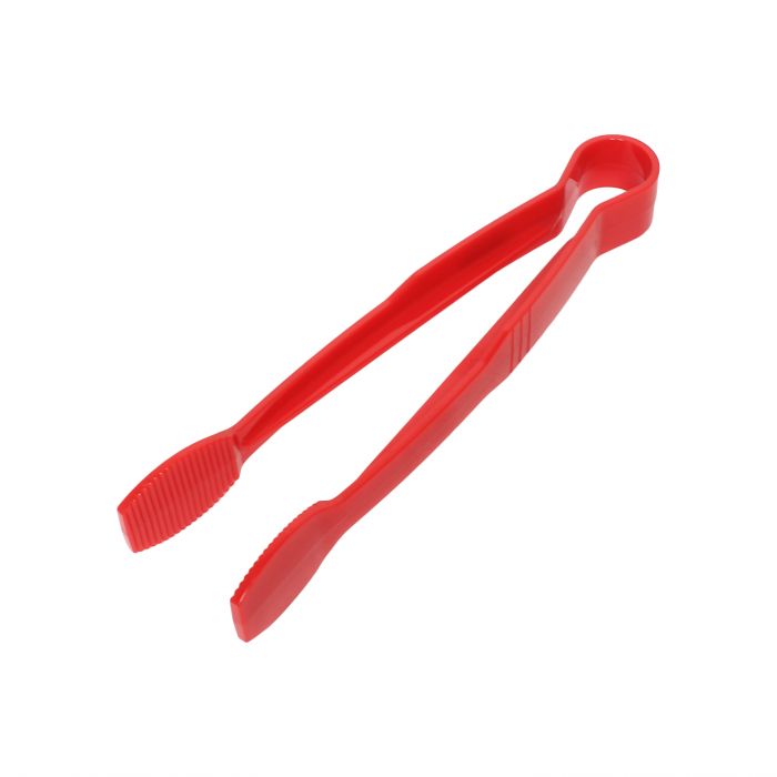 Thunder Group Flat Grip Tong is a versatile and durable tool designed for efficient food service operations. Made from sturdy polycarbonate, these tongs feature a flat grip design for a secure and comfortable hold, ensuring precise food handling in busy kitchens, buffets, and self-service stations. Their 9-inch size is ideal for serving everything from salads to pastries, while the neutral red color offers a clean, professional look for any dining environment.