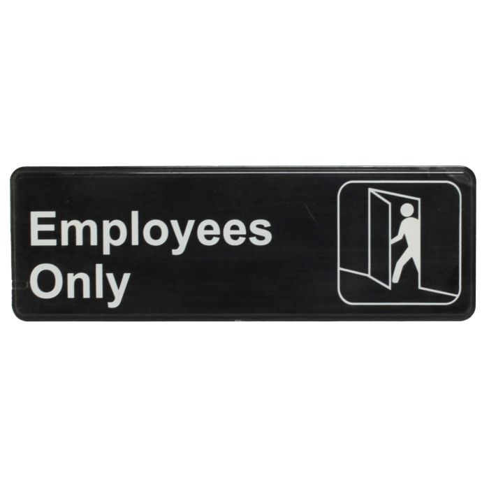 Thunder Group Information Sign with Symbol is designed to notify your guests, which areas are for personnel use only. This sign helps to keep unauthorized people from restricted rooms in your establishment (like a kitchen or locker room), avoiding confusions. Featuring optimal size and accurate design, this item can be used in any commercial building, without affecting its interior.