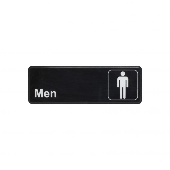 Thunder Group Information Sign with Symbol lets your customers know which bathroom is designated for men. A sign like this helps you maintain an organized and professional environment that your customers and workers will appreciate. The sign features universal symbols and clear letters on anti-glare surfaces to give a professional, seamless look to any space. The dimensions of this sign are 9x3-Inch so it can be placed in any area to suit your needs and not take away from the rest of the space and decor.