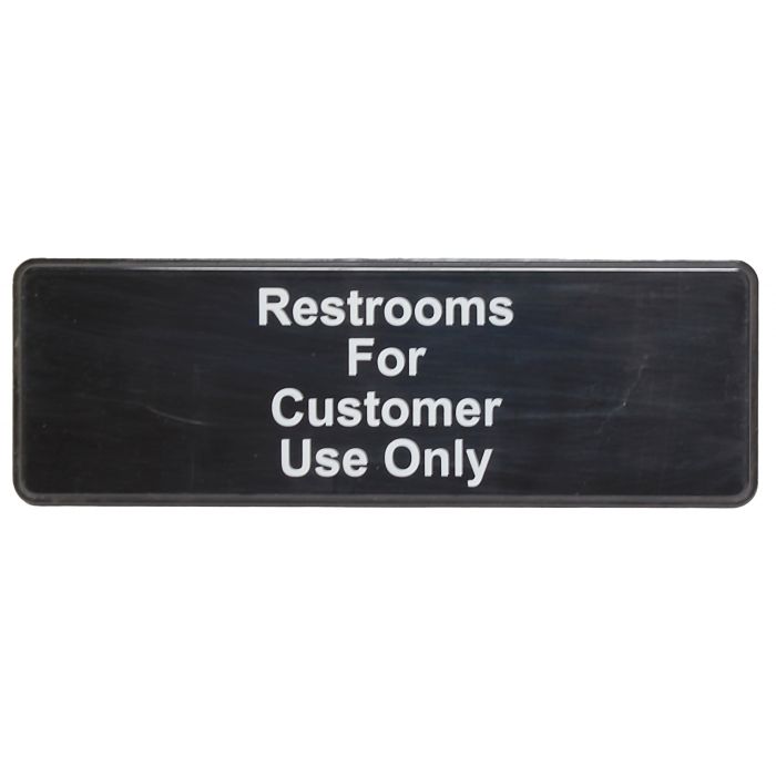 Thunder Group Information Sign with Symbol lets your customers and employees the location of the restroom. A sign like this helps you maintain a professional and organized environment that your customers and workers will appreciate. The sign features universal symbols and clear letters on anti-glare surfaces to give a professional, seamless look to any space. The dimensions of this sign are 9x3-Inch so it can be placed in any area to suit your needs and not take away from the rest of the space and decor.
