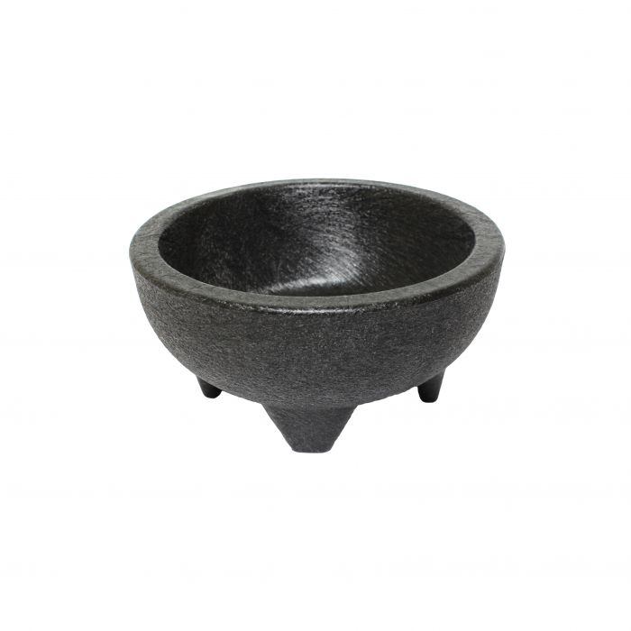 Thunder Group Molcajete Salsa Bowl is a compact and reliable serving dish that blends functionality with traditional charm. Made from sturdy black plastic, this bowl mimics the rustic appearance of a classic molcajete, adding a touch of authenticity to any table. Its 10 oz. capacity makes it ideal for serving salsa, dips, condiments, or small appetizers, whether in a restaurant, catering setup, or home kitchen.