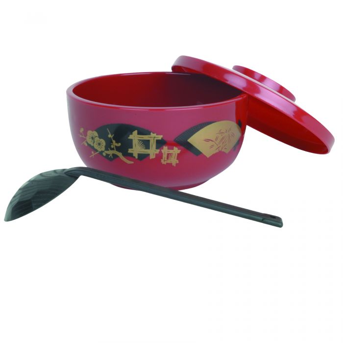 Thunder Group Donburi Bowl offers a thoughtful combination of style and practicality, ideal for serving noodles, soups, and rice-based dishes. With a 30-ounce capacity, it provides ample space for generous portions, while the included lid and ladle create a complete and convenient serving set. Crafted from durable plastic, this bowl is lightweight yet resilient, suitable for daily use in both commercial and home kitchens.