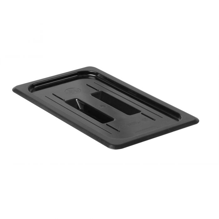Thunder Group Solid Cover For Third Size Food Pan is a dependable solution for commercial kitchens that prioritize durability and efficiency. Designed to fit third-size food pans, this solid cover is made from high-quality polycarbonate, offering excellent resistance to breakage and scratching. Its clear construction allows for easy visibility of contents without the need to remove the lid, helping streamline kitchen operations. A built-in handle ensures a secure grip for quick and convenient use.