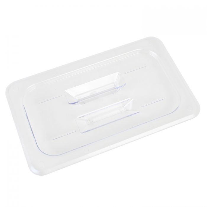 Thunder Group Solid Cover For Quarter Size Food Pan is a dependable solution for commercial kitchens that prioritize durability and efficiency. Designed to fit quarter-size food pans, this solid cover is made from high-quality polycarbonate, offering excellent resistance to breakage and scratching. Its clear construction allows for easy visibility of contents without the need to remove the lid, helping streamline kitchen operations. A built-in handle ensures a secure grip for quick and convenient use.