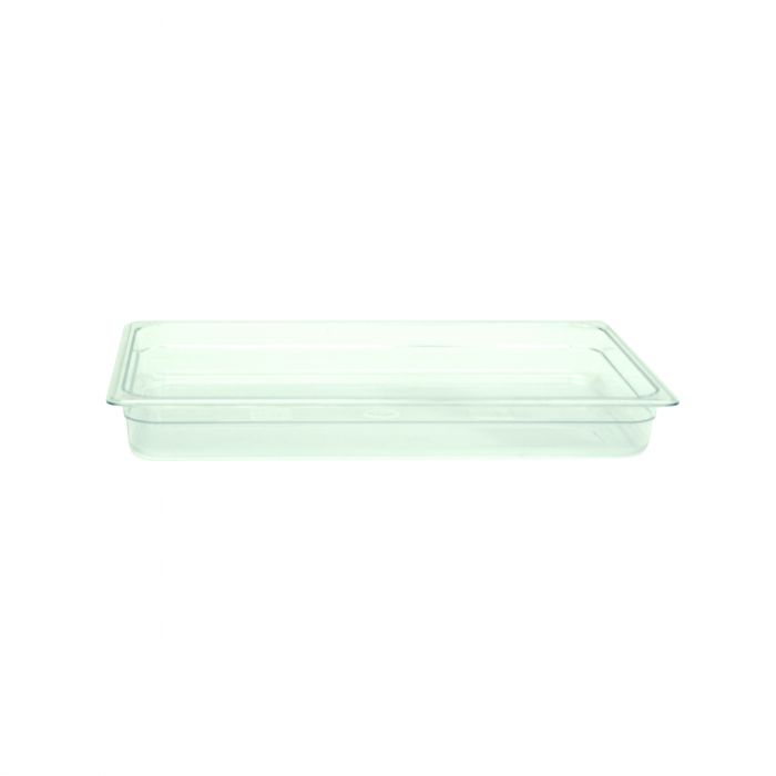 Thunder Group Full Size Food Pan is built for the rigorous demands of commercial food service. With a depth of 2 1/2 inches, this clear polycarbonate pan offers ample space for storing, prepping, and serving a wide variety of ingredients and dishes. Its durable, shatter and scratch resistant construction ensures reliable performance in busy kitchens, while the transparent design allows for quick content identification.