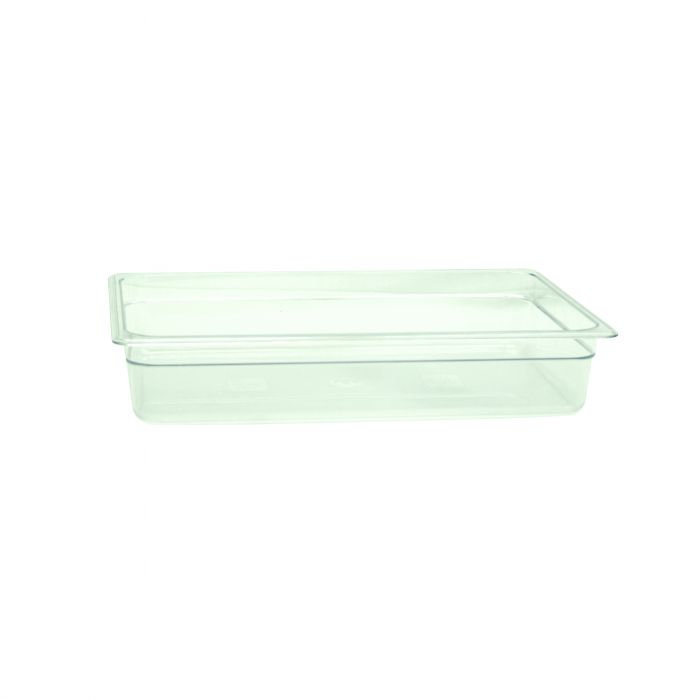 Thunder Group Full Size Food Pan is built for the rigorous demands of commercial food service. With a depth of 4 inches, this clear polycarbonate pan offers ample space for storing, prepping, and serving a wide variety of ingredients and dishes. Its durable, shatter and scratch resistant construction ensures reliable performance in busy kitchens, while the transparent design allows for quick content identification.