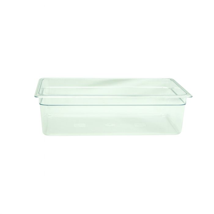 Thunder Group Full Size Food Pan is built for the rigorous demands of commercial food service. With a depth of 6 inches, this clear polycarbonate pan offers ample space for storing, prepping, and serving a wide variety of ingredients and dishes. Its durable, shatter and scratch resistant construction ensures reliable performance in busy kitchens, while the transparent design allows for quick content identification.