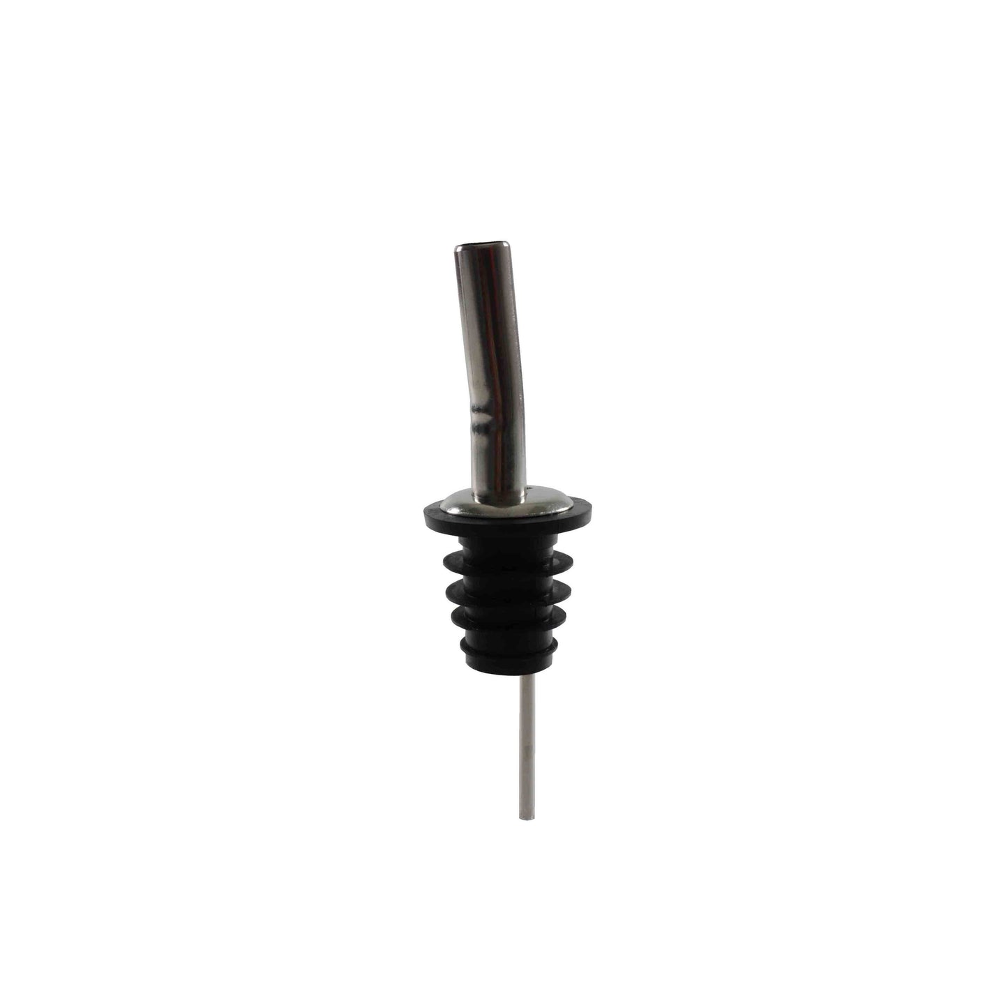 Thunder Group Speed Jet Liquor Pourer 12/Pcs features an extra fast flow stainless steel spout paired with a secure black rubber fin base, designed to fit standard 750 ml liquor bottles. Its streamlined jet design ensures rapid smooth pouring, ideal for high-volume service in busy bars, restaurants, and events. The color-coded base helps bartenders quickly identify bottles, improving efficiency and reducing service time.