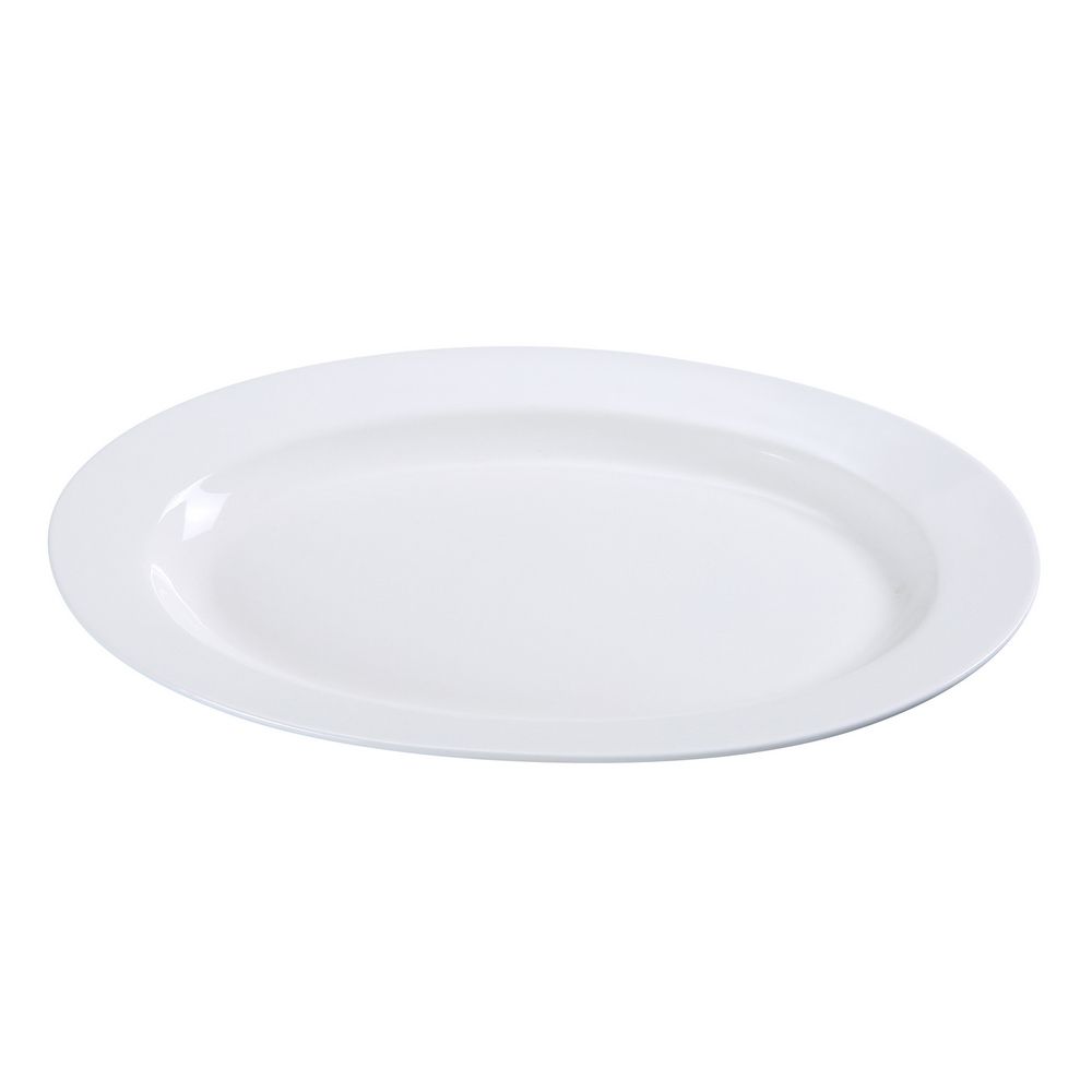 Yanco Oval Platter PS-34 is a stylish and durable addition to any restaurant, catering business, or buffet. Designed for serving sharing dishes, appetizers, and main course meals, this platter features an elegant construction with wide rims that enhance food presentation. The classic white color highlights the meal, creating a visually appealing dining experience. Made from scratch- and chip-resistant porcelain, it withstands heavy daily use while maintaining its original look.