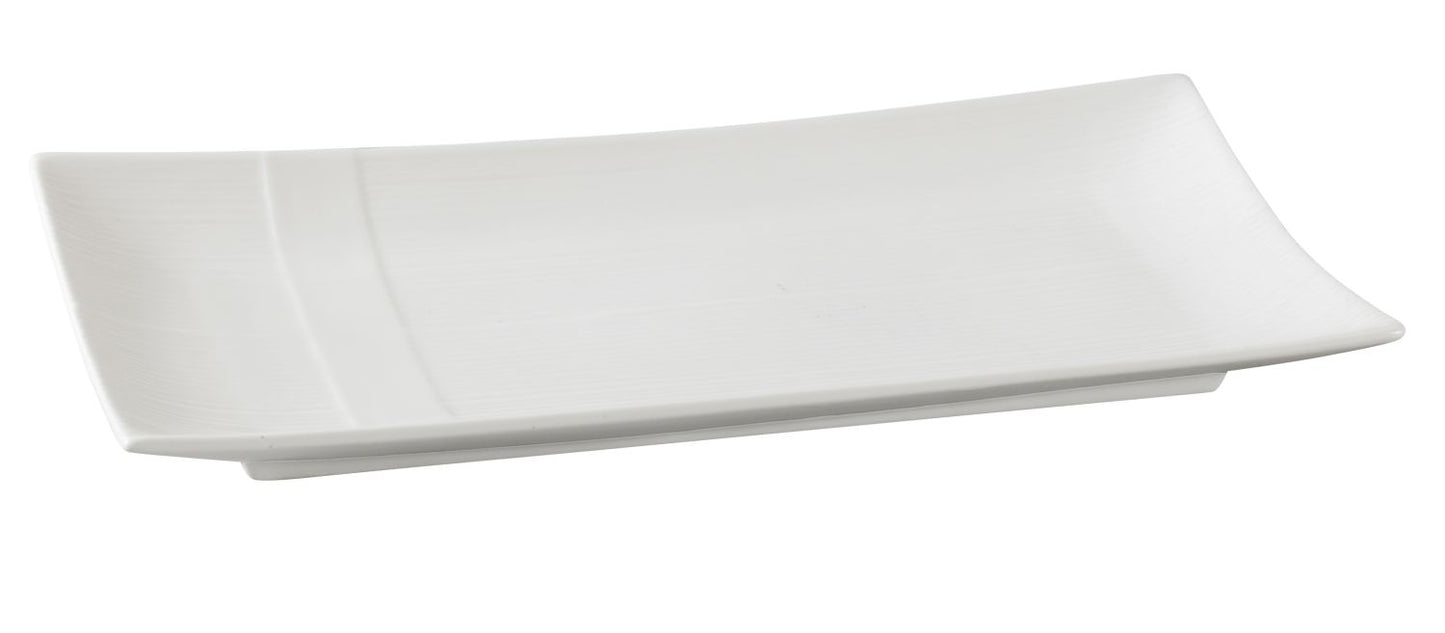 Yanco Rectangular Plate SH-211 is a refined and durable addition to any tableware collection. Crafted from high-quality porcelain, it features a smooth white glaze that enhances its elegant appearance while ensuring long-lasting performance. With its 11.25 x 5.5-inch rectangular design, this plate is ideal for serving salads, pasta, appetizers, and hot meals. Perfect for fine dining restaurants, catered events, and hotels, it combines sophistication with practicality.