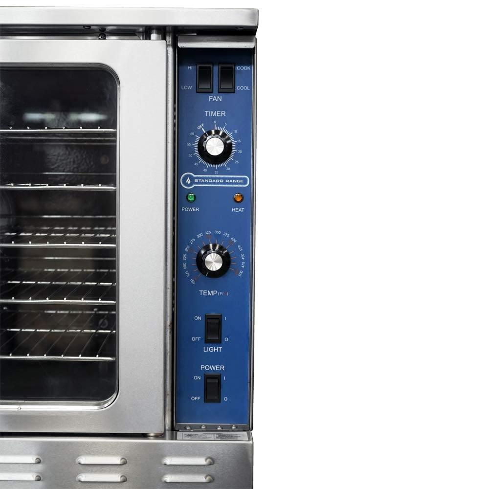 Standard Range SR-COG-DBL Double Deck Full Size Gas Convection Oven - 108,000 BTU, engineered for high-capacity cooking in commercial kitchens, enabling versatile baking and roasting with dual oven space.