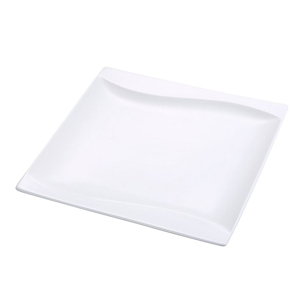 Yanco Square Plate SW-109 is a refined and versatile option for serving appetizer platters, sharing meals, main courses, and sushi. Crafted from high-quality porcelain, it features a smooth white glaze and distinctive sea wave-shaped sides that add elegance to any dining setting. With its spacious 9-inch size, this plate enhances food presentation while ensuring durability for everyday use.