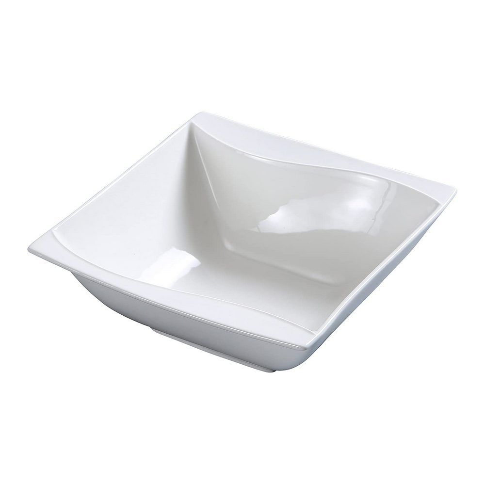 Yanco Salad Bowl SW-506 is a refined and versatile addition to any dining setting. Crafted from high-quality porcelain, it features a smooth white glaze and a distinctive wavy design that complements both classic and modern interiors. With its 15 oz size and 5.25-inch square shape, this bowl enhances food presentation while ensuring durability for frequent use.