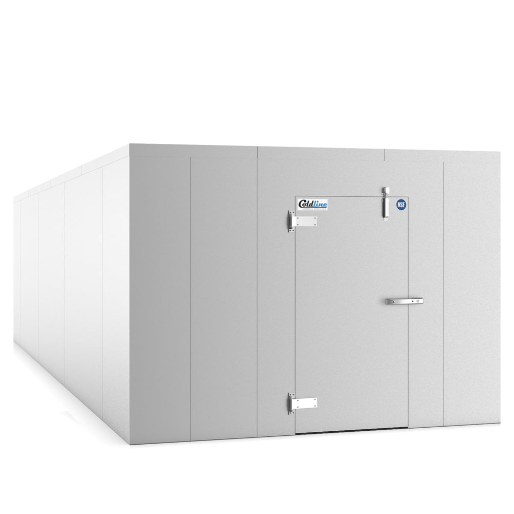 Coldline 10 x 12 stainless steel walk-in refrigerator cooler box for durable large-capacity cold storage in restaurants grocery stores and commercial kitchens