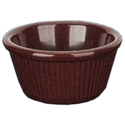 Yanco Fluted Ramekin NC-532C is the perfect addition to any restaurant or home kitchen. Constructed with extra heavy-duty melamine, this ramekin is durable and built to last. It's 5 oz. capacity and 3-3/8" diameter make it a versatile choice for serving anything from sauces to desserts. The fluted design adds a touch of elegance, while the chocolate color complements any table setting. And with its dishwasher safe design, cleaning up after a meal is a breeze.