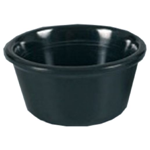Yanco Smooth Ramekin NC-535BK the perfect addition to your culinary arsenal. This round, smooth ramekin is designed to hold 1-1/2 ounces of your favorite sauces, dips, or condiments. Crafted from extra heavy-duty melamine, this ramekin is built to withstand the rigors of a busy kitchen. With a diameter of 2-1/2" and a height of 1-1/2", this ramekin is the ideal size for individual servings. Its sleek black color gives it a modern and sophisticated look that will complement any table setting.