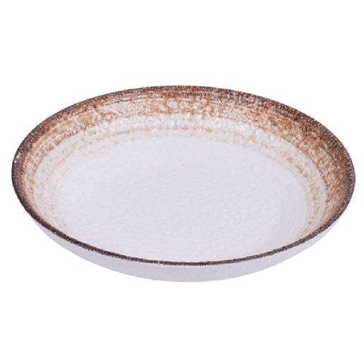 Yanco Salad/Soup Plate RO-2608 is a stylish and durable choice for serving salads, soups, and pasta. Made from high-quality porcelain with a glazed finish, this round plate features a refined two-tone design in white and brown. Measuring 8 inches in diameter with a height of 1.5 inches, it has a 20-ounce capacity, providing ample space for a variety of dishes. Its pebbled texture enhances both visual appeal and functionality by helping to keep food securely in place.