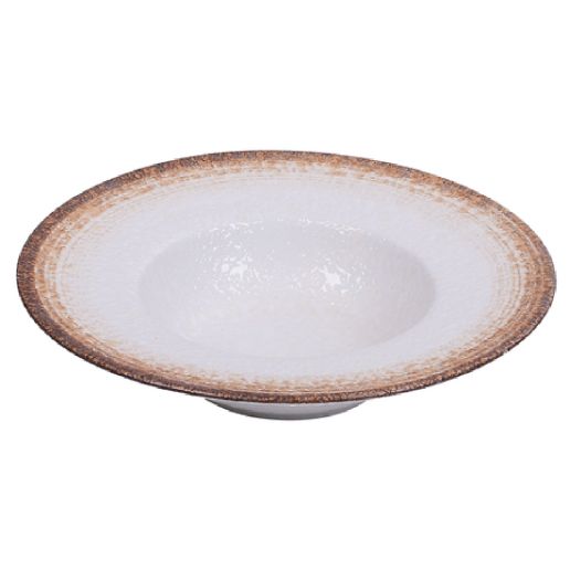 Yanco Dessert/Soup Plate RO-2610 is a stylish and durable choice for serving soups, stews, and desserts. Made from high-quality porcelain with a glazed finish, this round plate features a refined two-tone design in white and brown. Measuring 9.25 inches in diameter with a height of 2 inches, it offers a 10-ounce capacity, complemented by a 5-inch well that helps keep food securely in place.