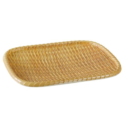 Yanco Rectangular Tray WD-409 combines style and functionality, making it a must-have for any dining or entertaining setup. Measuring 9.75" x 7.5", this rectangular tray is crafted from durable melamine with a beautiful bamboo look, adding a natural and elegant touch to any table setting. Its sturdy construction ensures long-lasting use, while the dishwasher-safe design makes cleanup effortless.