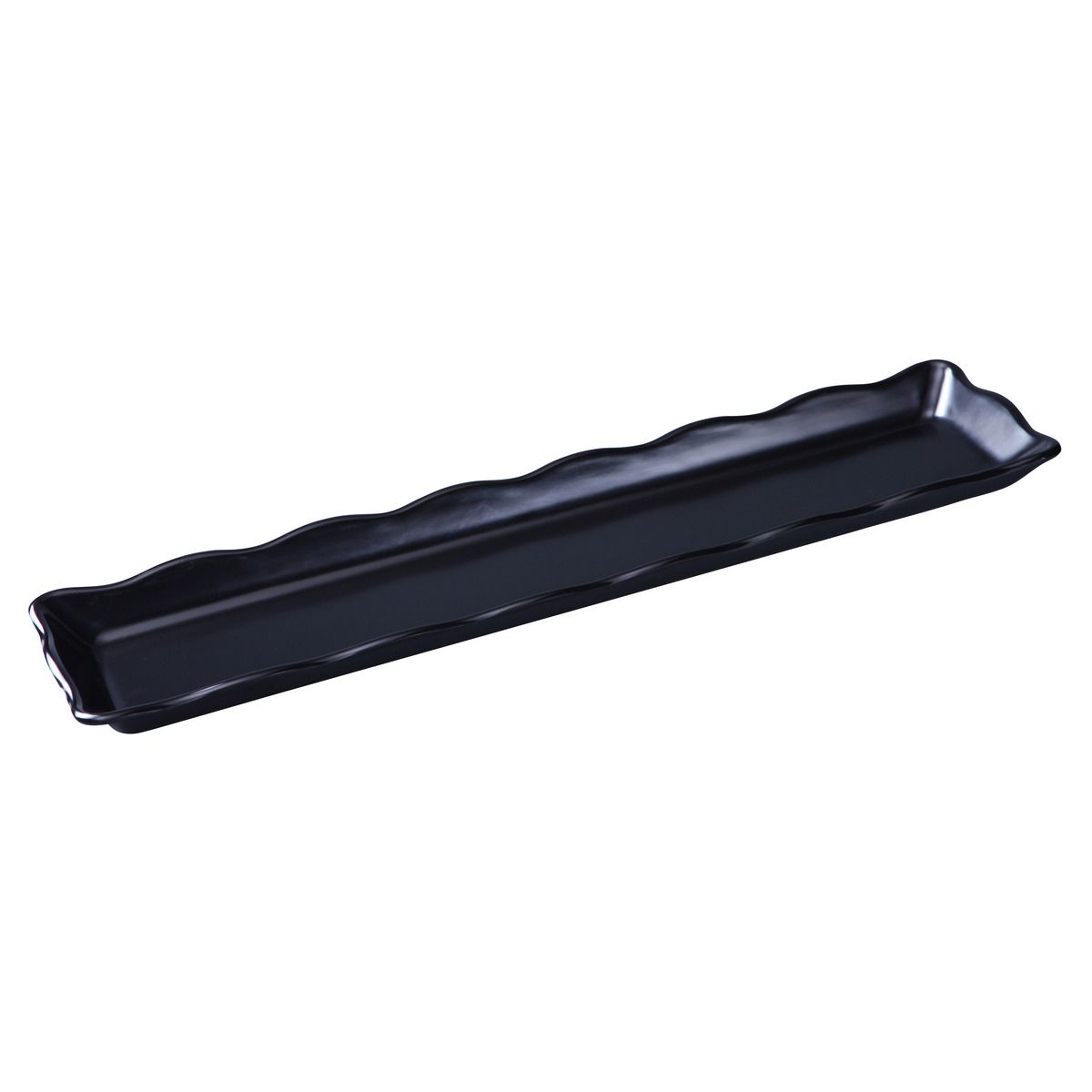 Yanco Scallop Edged Display Tray DC-6021B 12/Pcs Ideal for serving hot or cold appetizers, slices of bread, desserts, and other food for the entire table. Made from melamine material, it is popular for being reliable and having an unbreakable structure. The stylish Deli collection has a distinctive appearance featuring dinnerware With a glossy finish. It can be used in restaurants and catered events, outdoor dining areas, diners and cafes, and even hotels and poolside parties.