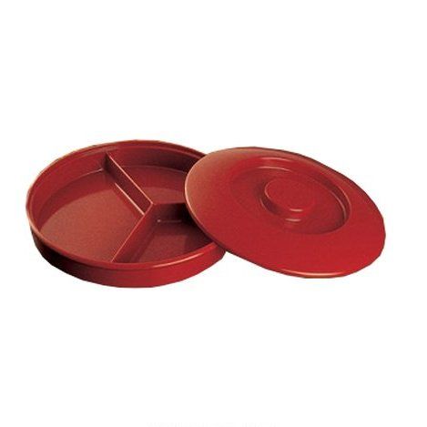 Yanco Deep Divided Server With Lid NS-608-1R is a perfect solution for your food-serving establishment. It can be used for serving fresh-baked tortillas, pies or other appetizers. Manufactured from durable and reliable melamine, this dinnerware is popular for being unbreakable and affordable at the same time. All items in the Nessico collection have a great appearance. Made in rich red color, this server will perfectly fit any establishment.