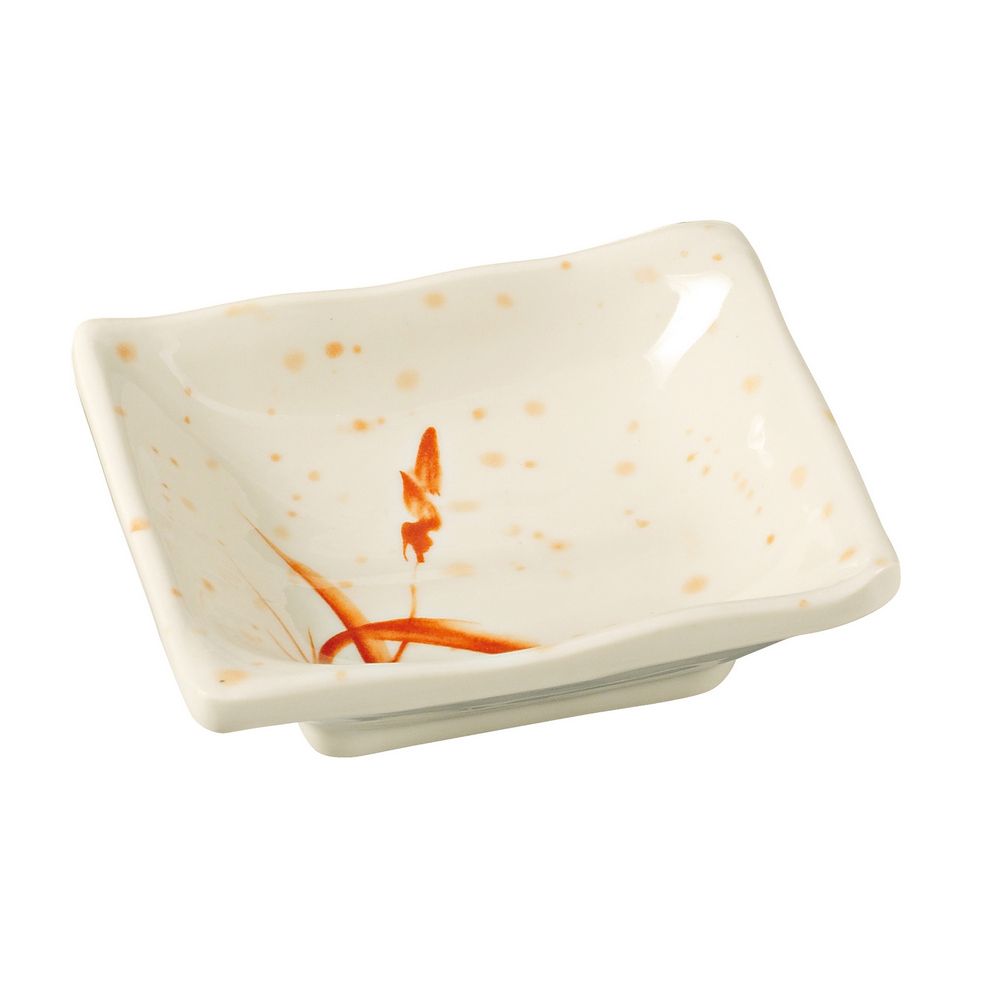 Yanco Square Sauce Dish OR-2404 is a perfect solution to serve sauces, dips, spices, and herbs that accompany the oriental dishes in your food-serving establishment. Thanks to the high-quality, reliable and affordable melamine material, these sauce dishes can With stand the heavy commercial use. While looking like they are handmade ceramics such dishes won't chip, break, or stain. The Orchis collection is performed in oriental style, that will perfectly fit most of the establishments' designs.