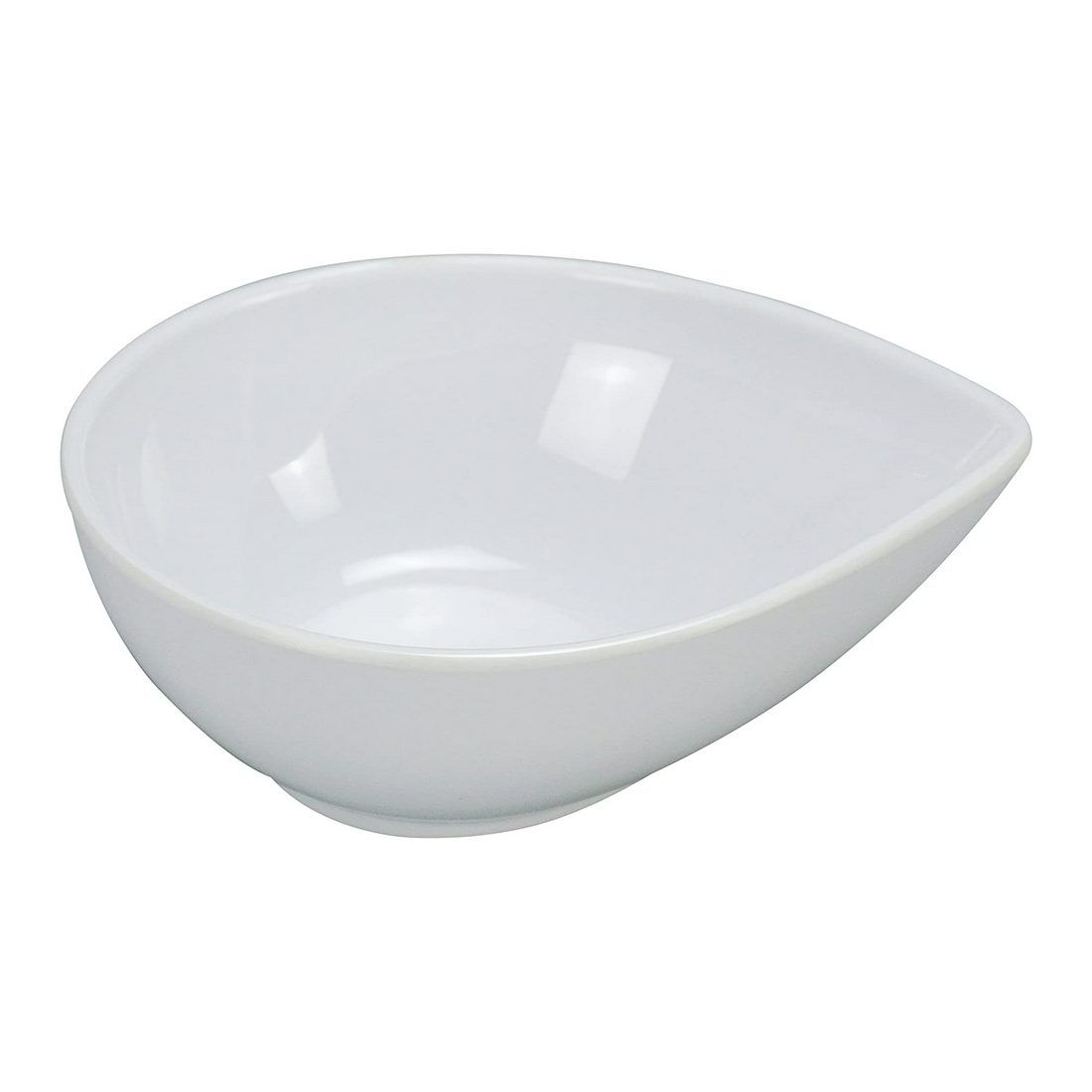 Yanco Waterdrop Shape Bowl RM-708 is a durable and stylish serving option, perfect for restaurants, catering services, and home use. Measuring 8" x 6" x 2.75", this uniquely designed waterdrop-shaped bowl enhances food presentation while providing ample space for soups, guacamole, rice, and appetizers. Made from high-quality melamine, it mimics the look of ceramic while offering lightweight durability and shatter resistance.