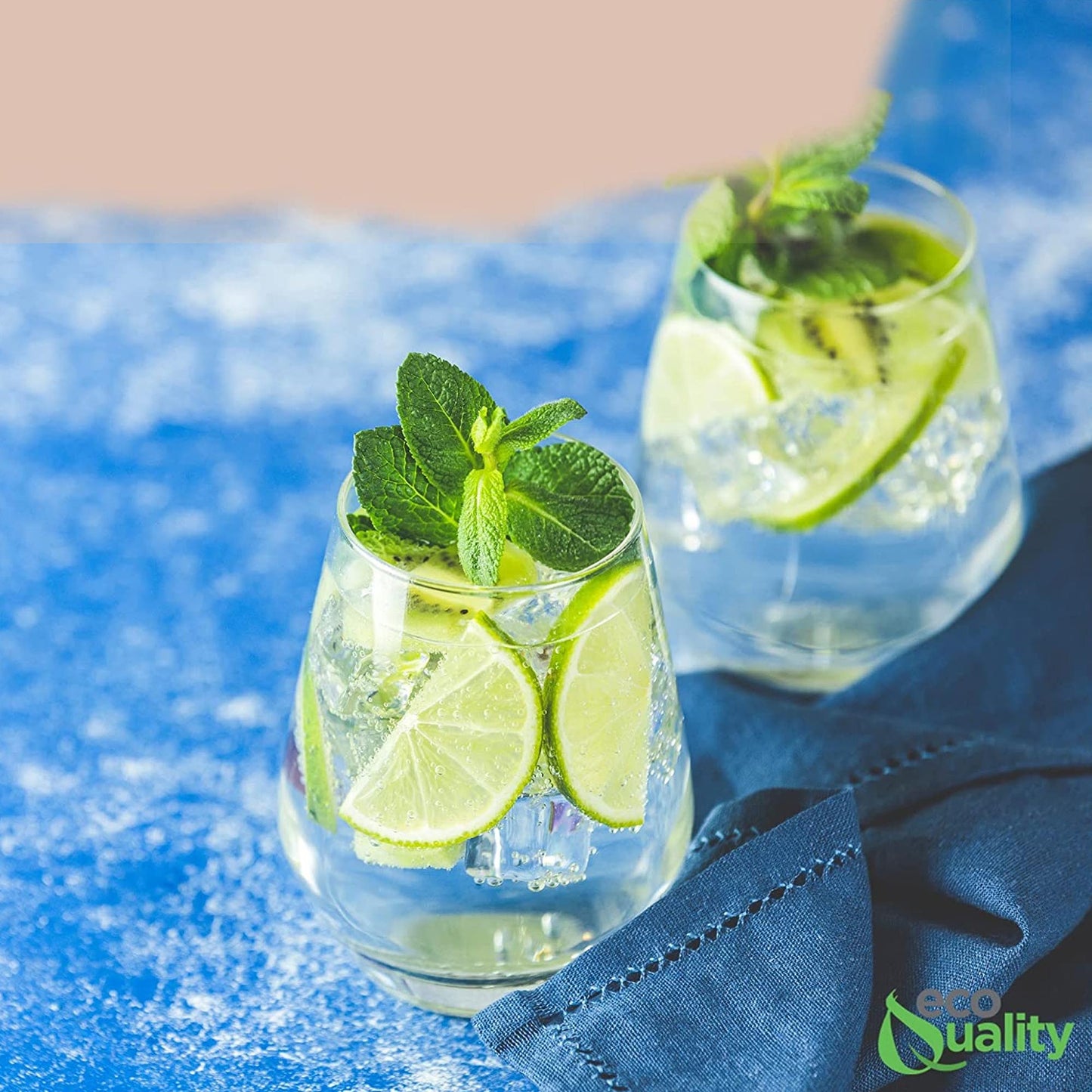 The image depicts a 12oz Elegant Plastic Stemless Clear Wine Tumbler. The tumbler is made of durable and transparent plastic material, allowing the user to enjoy the visual appeal of their beverage. It features a stemless design, providing a modern and sleek aesthetic. The tumbler has a capacity of 12 ounces, making it suitable for serving a standard-sized glass of wine. Its smooth and polished surface adds to its elegance, while the clear construction showcases the color and clarity of the wine within.