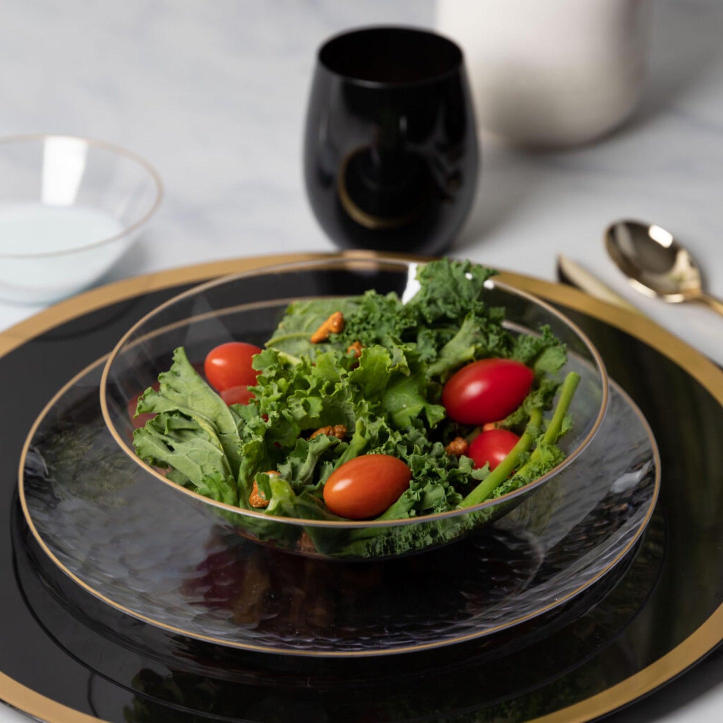 disposable bowls dinner clear plastic elegant tableware dinneware serveware china like salad bowl dessert bowl 16oz 16 ounce