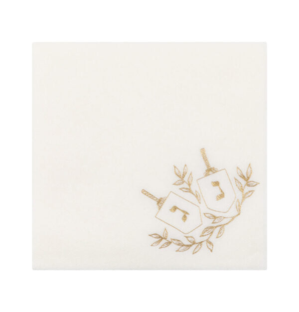 White Chanukah Linen Like Cocktail Napkins
