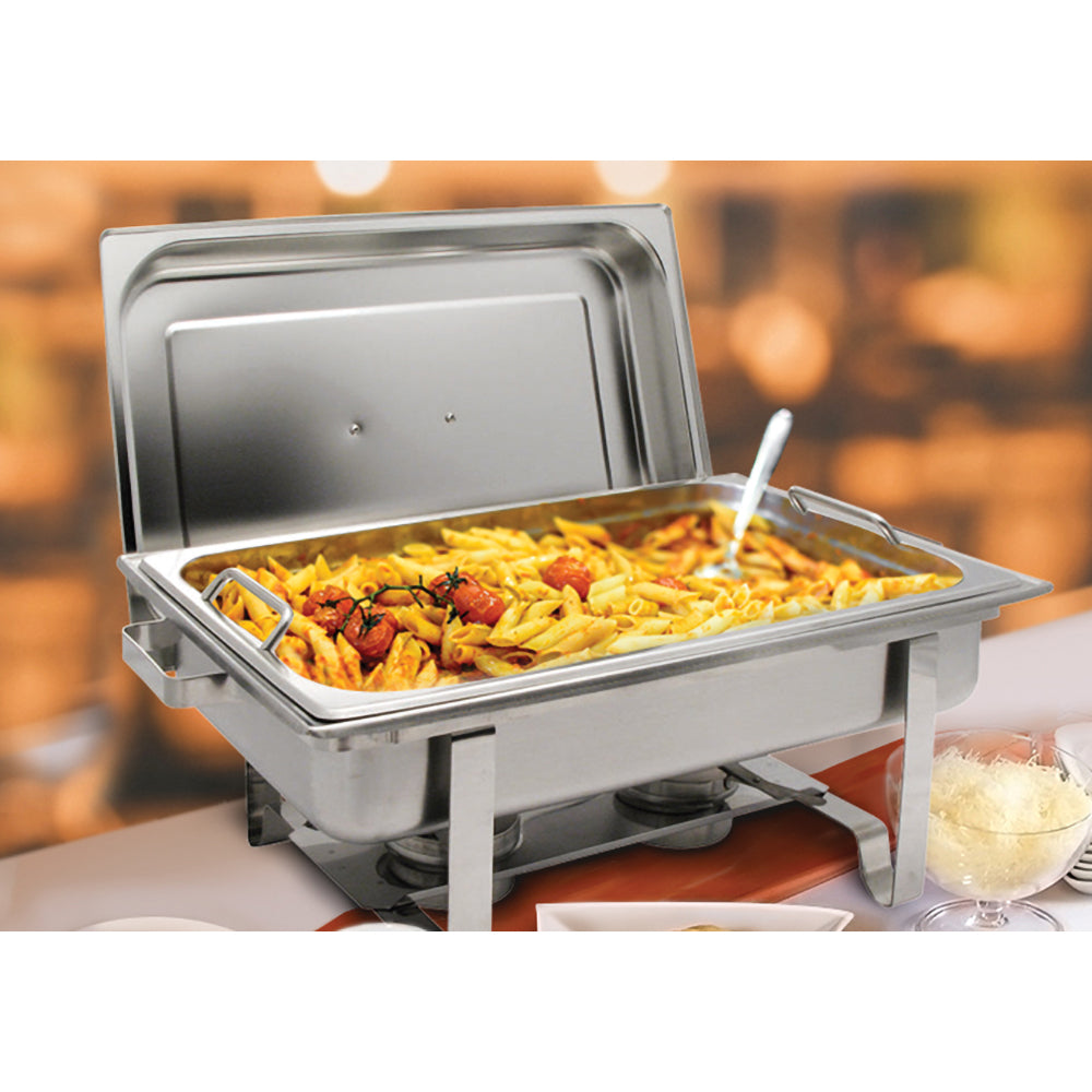 8 Quart Stainless Steel Full-Size Chafer with Safety Handles
