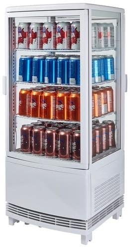 Countertop Refrigerated Beverage Display,110-120V,230W,2.7A, Dual Curved Doors (White / Black)