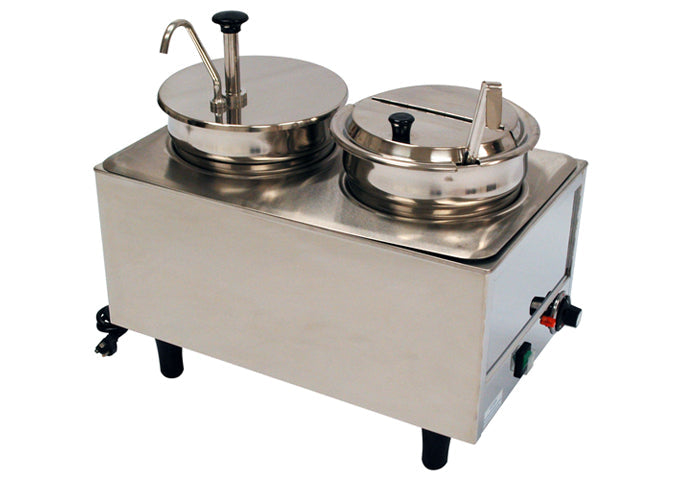 Dual Well Countertop Food Topping Warmer 7 qt. Wells