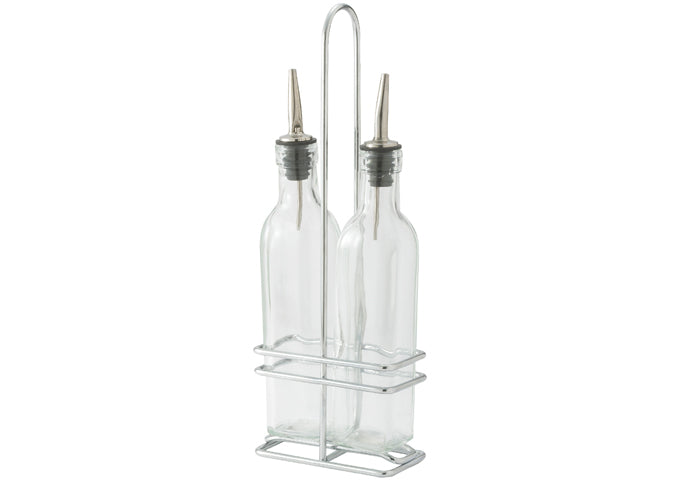 Chrome Plated Cruet Rack for Oil/Vinegar Bottles