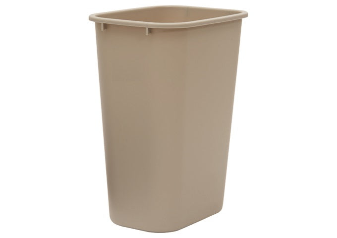 41 qt Rectangle Waste Basket - Plastic, Beige for Offices, Home, Restaurants