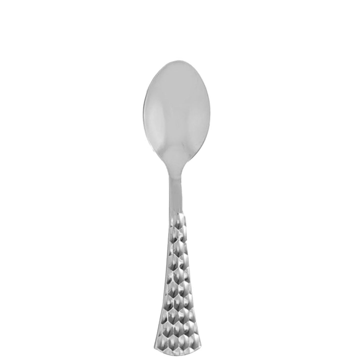 Fancy Disposable Silver Plastic Tea Spoon Extra Heavyweight Glamour Collection