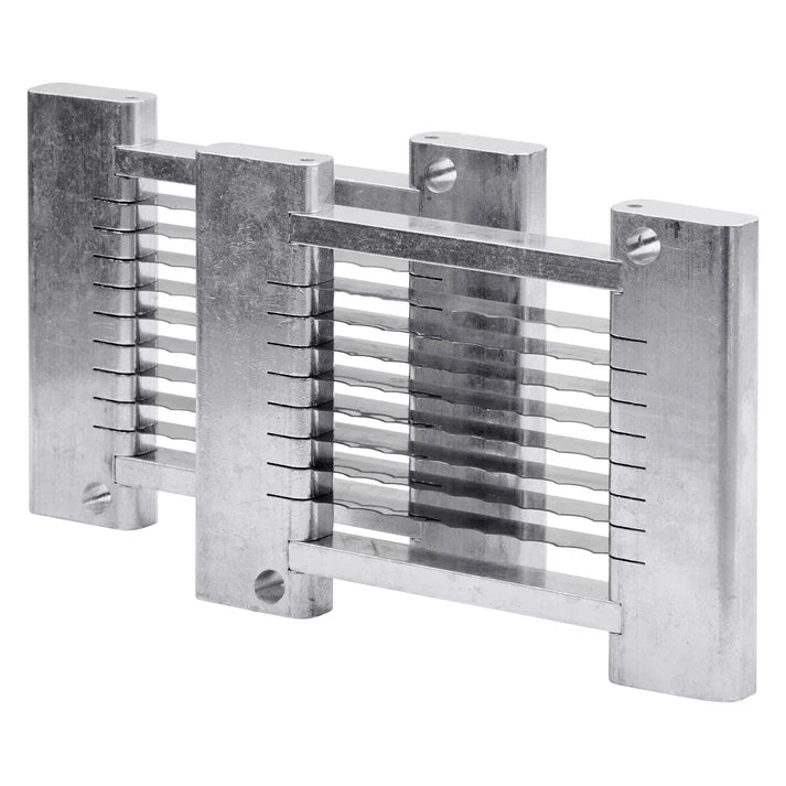 (3/16", 1/4") Blade Set Assembly for OS-188/OS-250 Onion Slicer (2 pieces) 1/Pack comes with two stainless steel wire blades that provide clean, razor-sharp cuts. Designed for hassle-free food prep, these high quality blades can be stacked together to create a finer cut. These blades work with Winco OS-Series onion slicers. A must-have in any commercial kitchen to quickly and easily cuts onions, celery, and more. This model is also NSF listed.