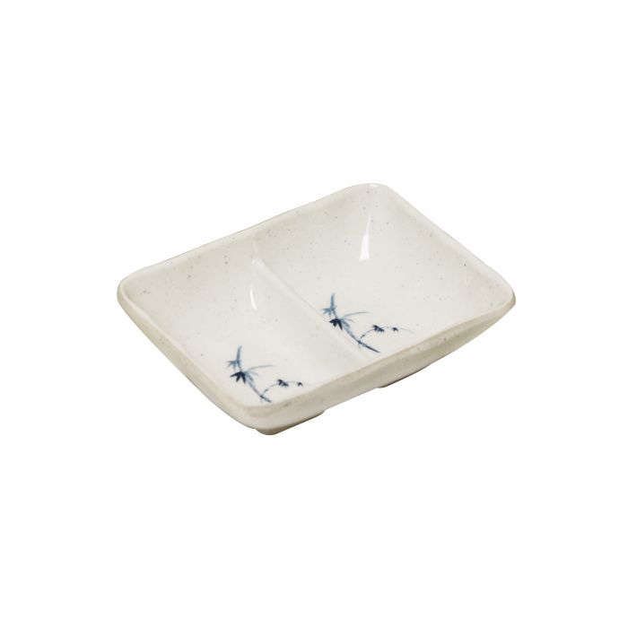 Blue Bamboo melamine divided sauce dish BPA free dishwasher safe commercial dinnerware