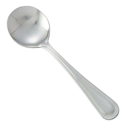 Winco 0005-04, 18/0 Heavyweight  Dots Bouillon Spoon