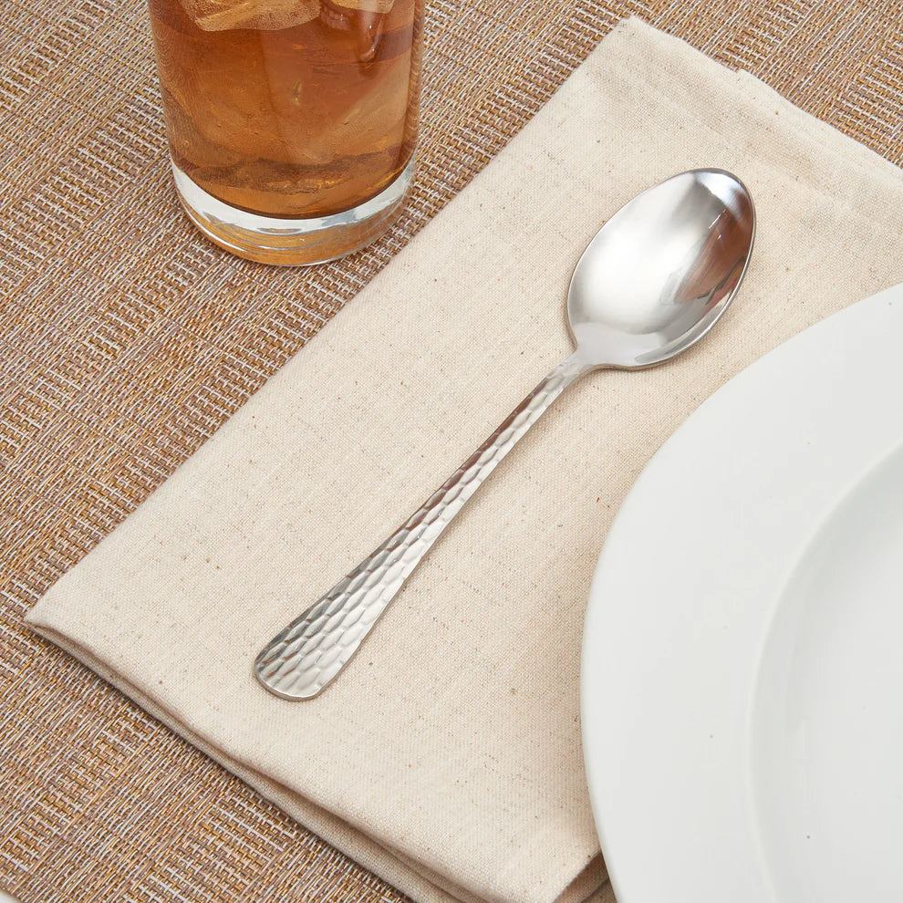 Winco 0023-03, 18/0, Hammered Finish, Med Weight Caspian Dinner Spoon