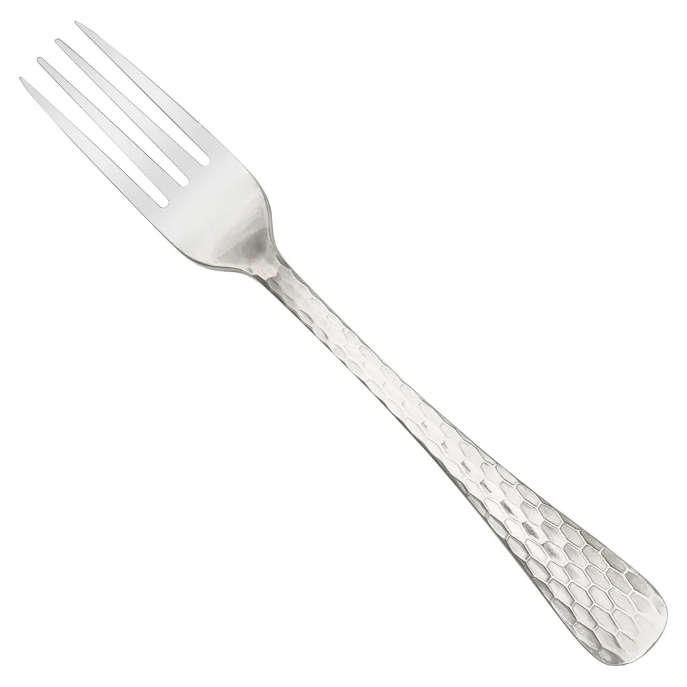 Winco 0023-05, 18/0 Hammered Finish, Med Weight Caspian Dinner Fork