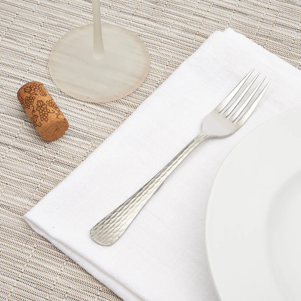 Winco 0023-06, 18/0 Hammered Finish, Med Weight Caspian Salad Fork