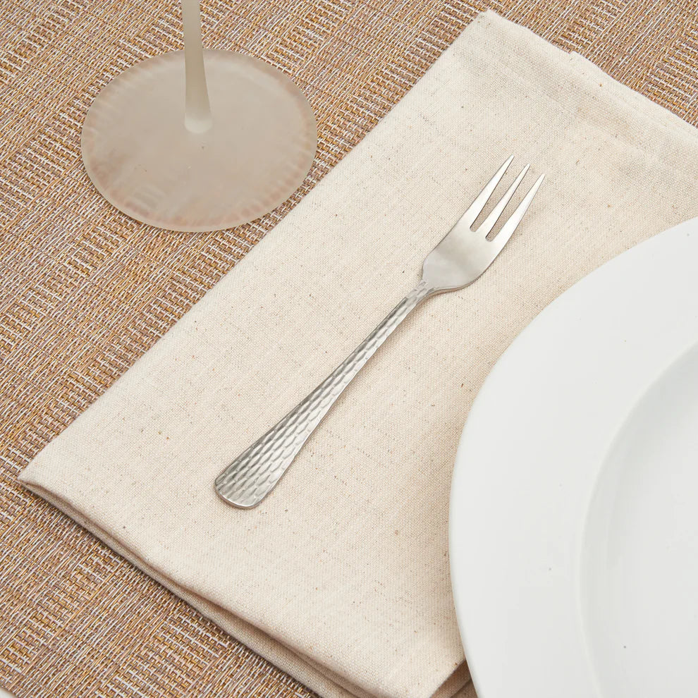 Winco 0023-07, 18/0 Hammered Finish, Medium Weight Caspian Oyster Fork