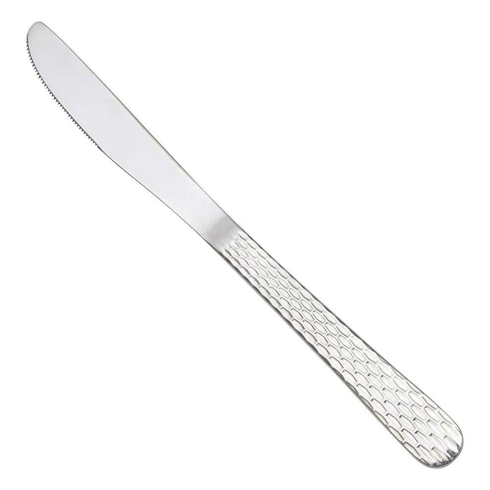 Winco 0023-08, 18/0, Hammered Finish, Med Weight Caspian Dinner Knife